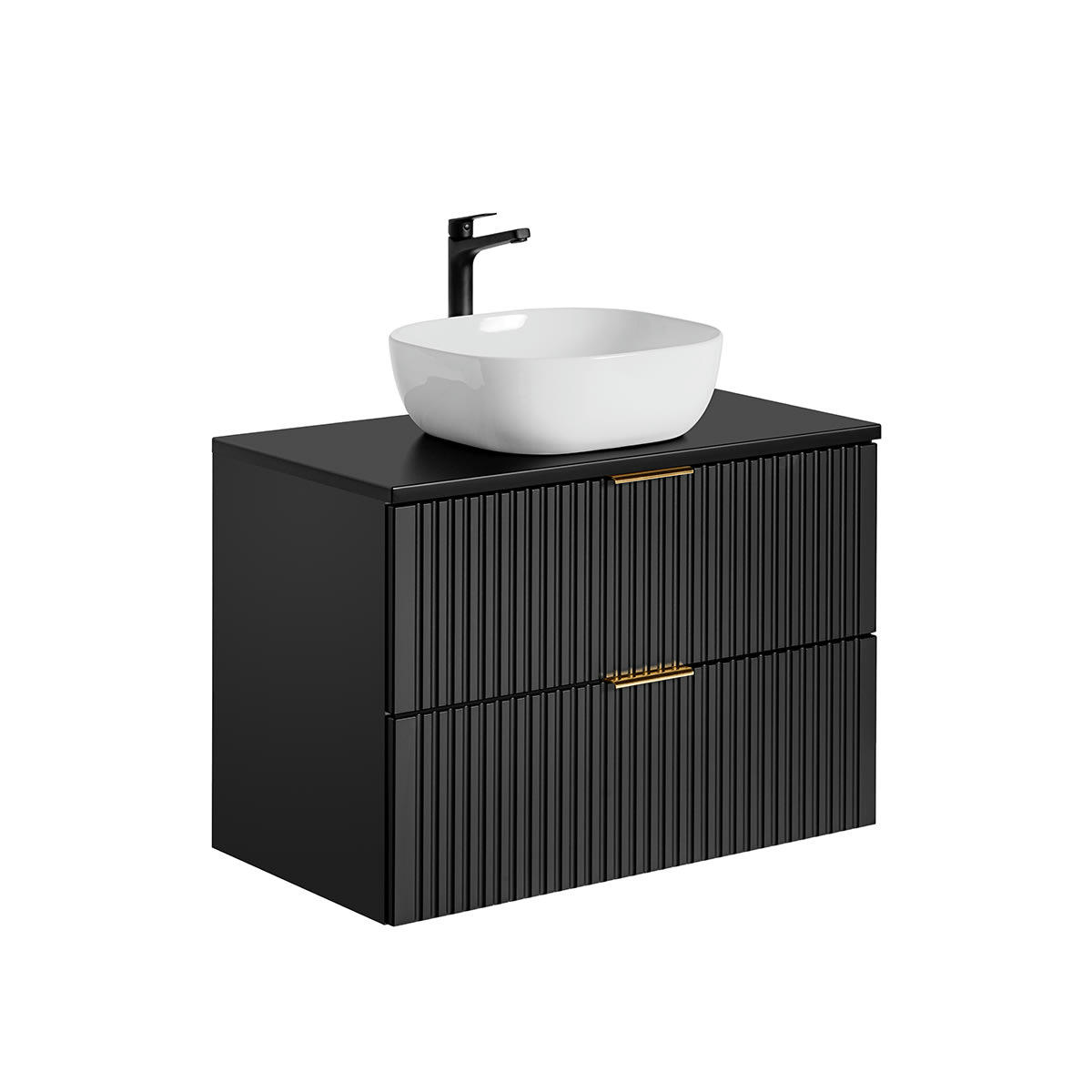- Meuble simple vasque 80cm noir