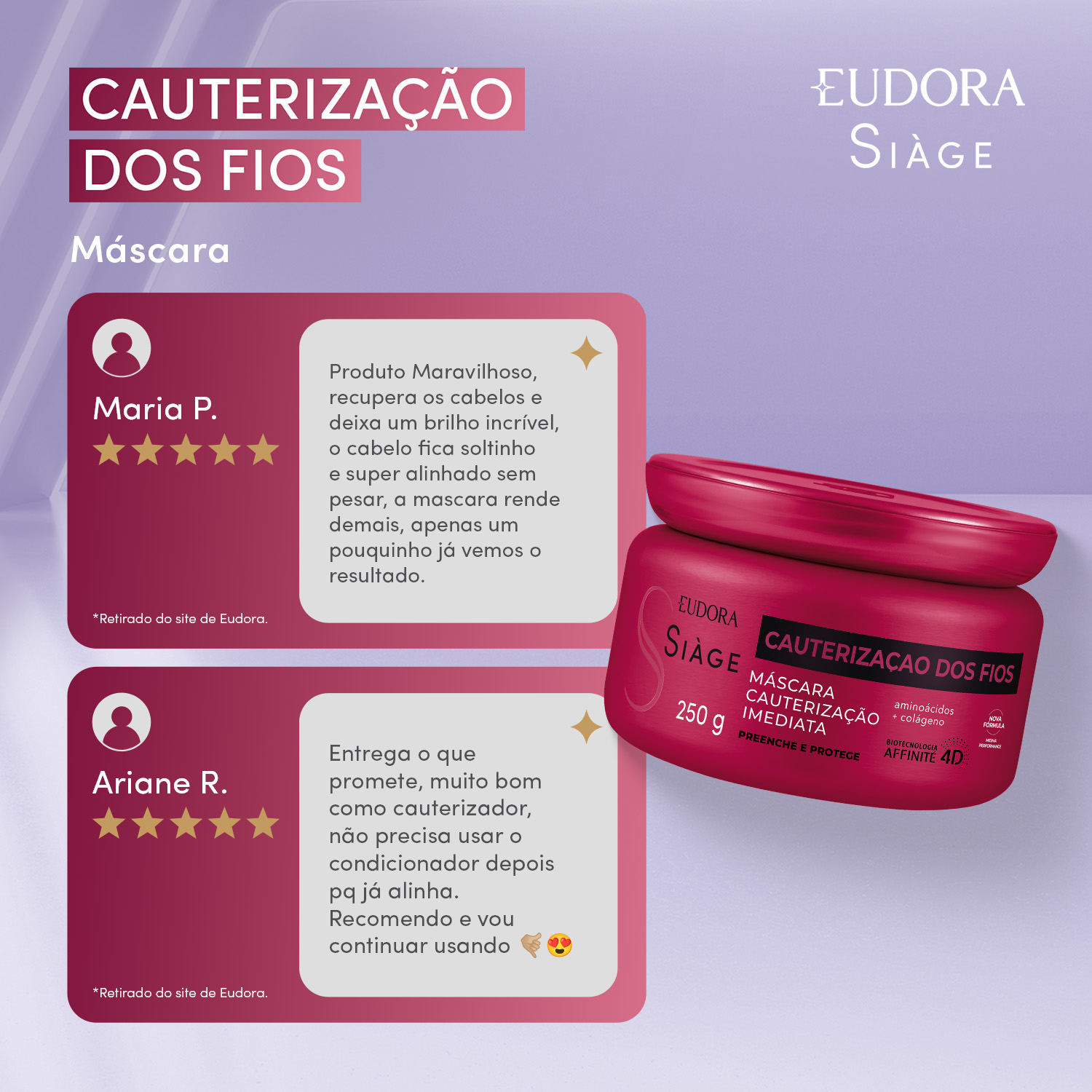 Máscara Capilar Siàge Cauterização dos Fios 250g