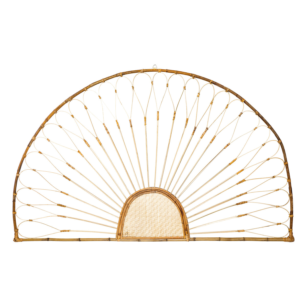 Cabeceira THE FLORAL bege em rattan e bambu