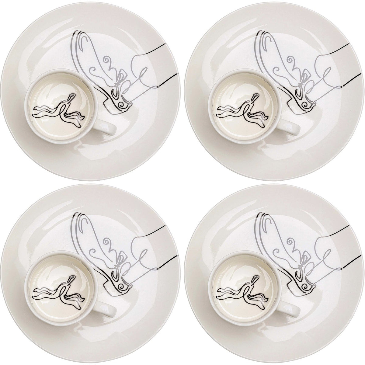 Kare Design Koffiekoppen Favola banaan (4/set)