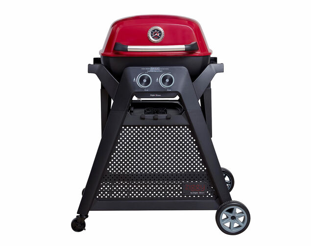 Ziggy Elite Twin Grill LPG BBQ Plus Cart Bundle - Chilli Red