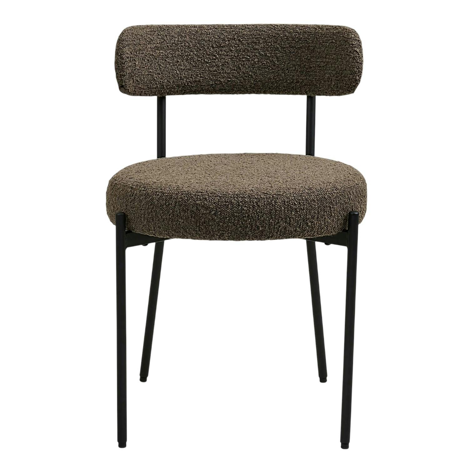 Chaise de salle à manger en bouclette marron (lot de 2) BERLIN