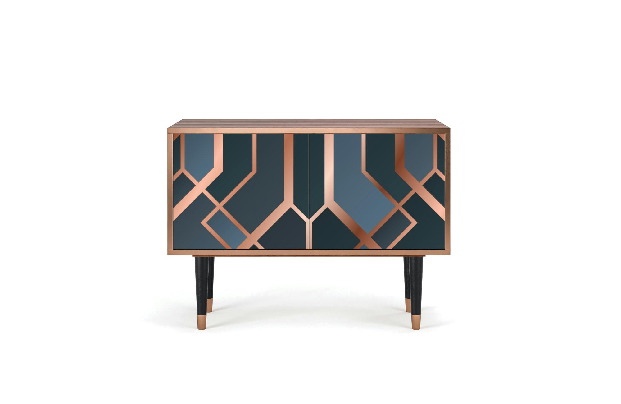 ASHY 1920' - Buffet bas  bleu-vert 2 portes L 94 cm