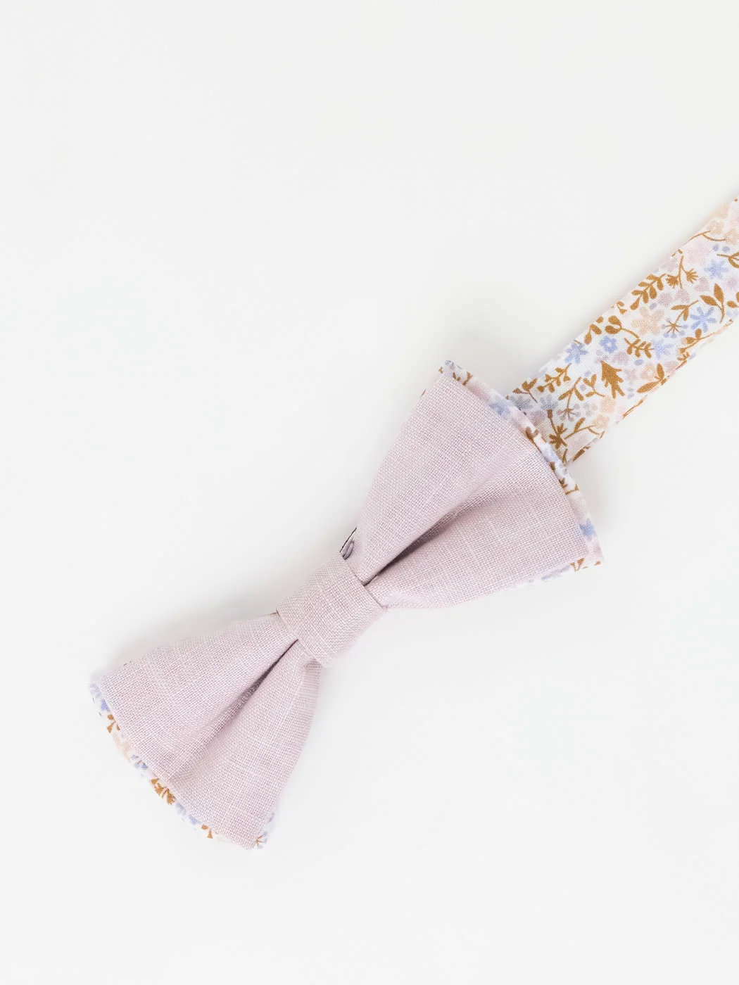 Nœud papillon fleuri en coton lin