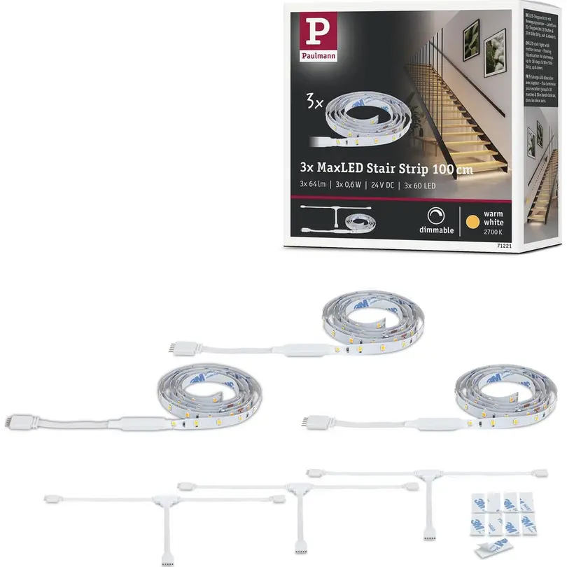 Lichtstreifen 3er-Set MaxLED Stair