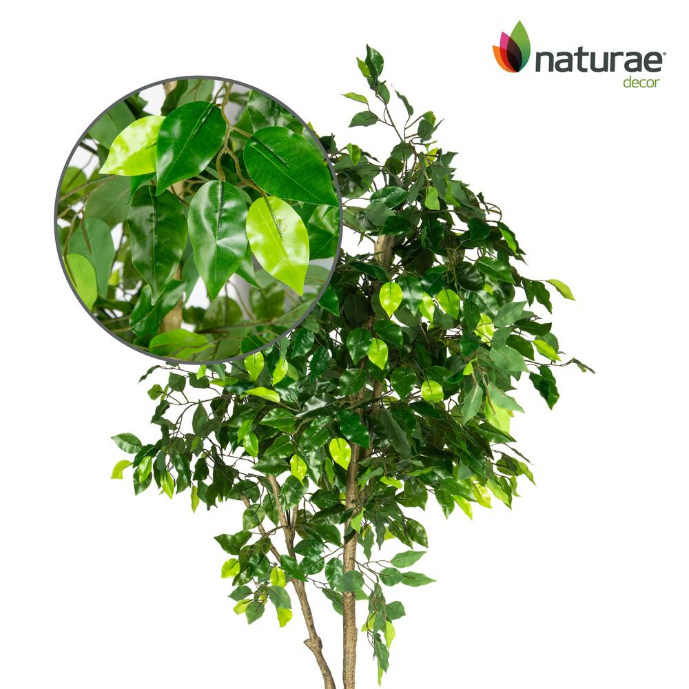 Naturae Décor Artificial Indoor/Outdoor Ficus Leaf Tree, 70-in