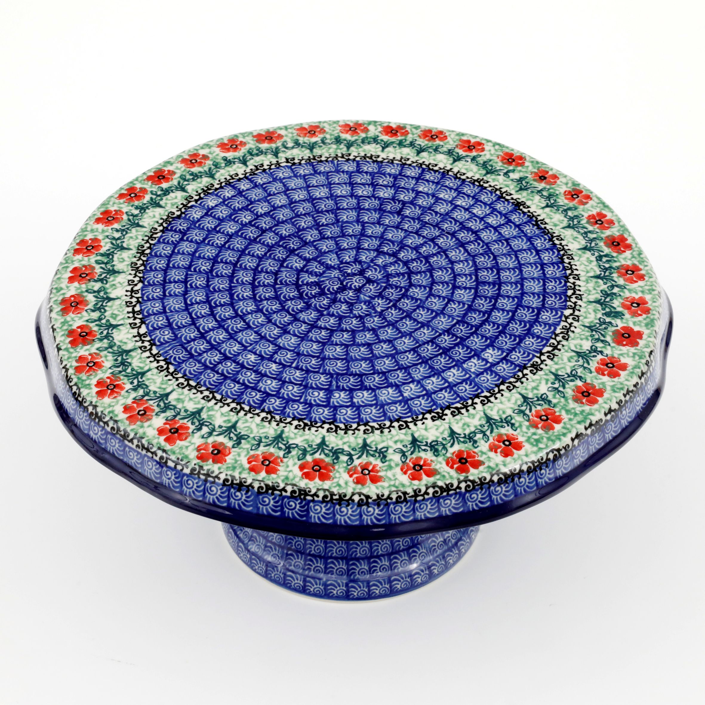 Tortownica ceramiczna 148  1916X Czerwone kwiatuszki