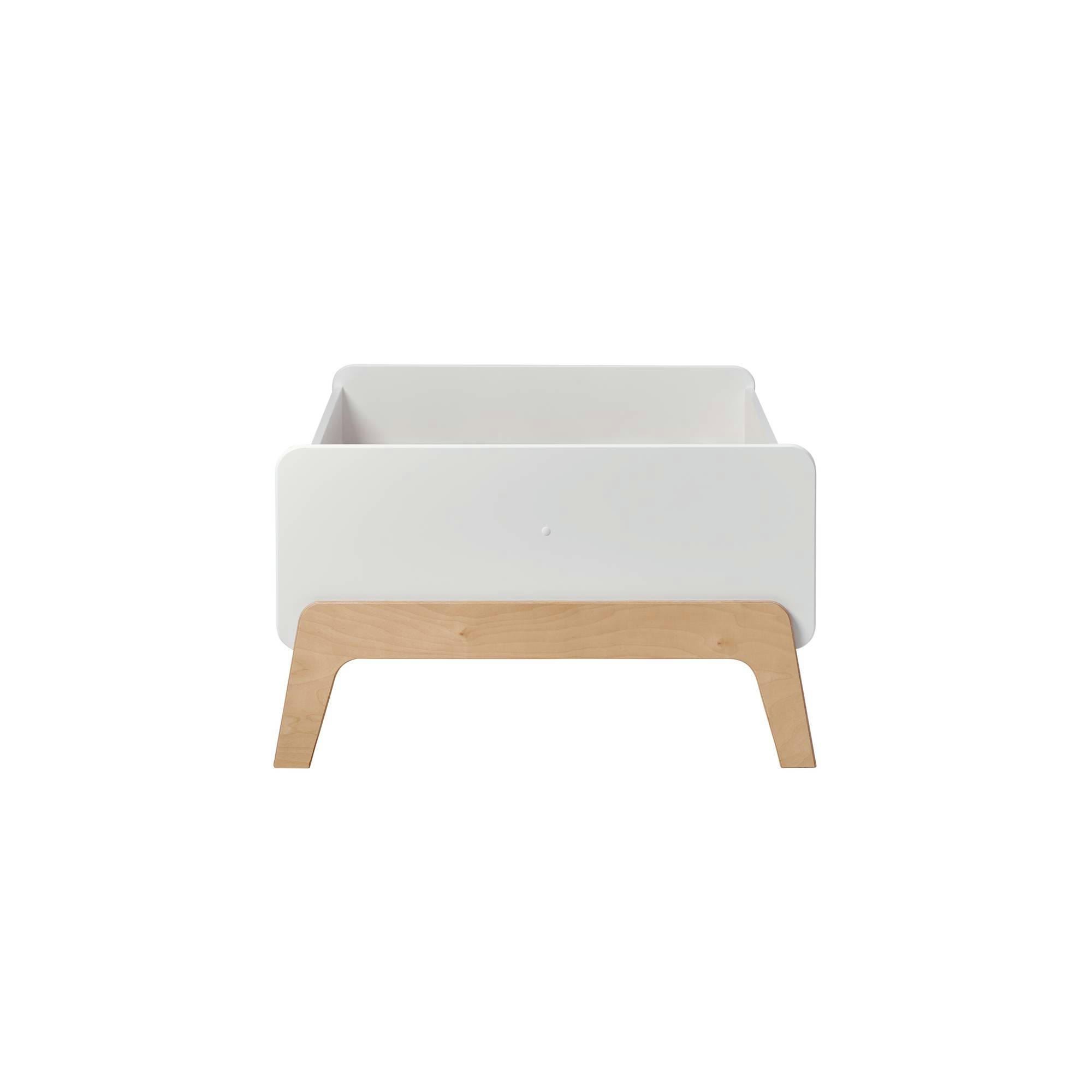 SERENITE - Lit évolutif  en MDF blanc et bois clair 90 x 190 cm