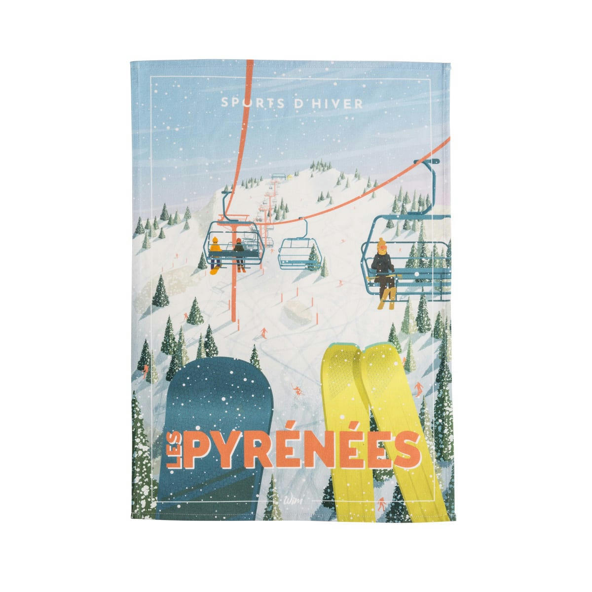 PYRÉNÉES - Torchon imprimé en coton multicolore 50x75