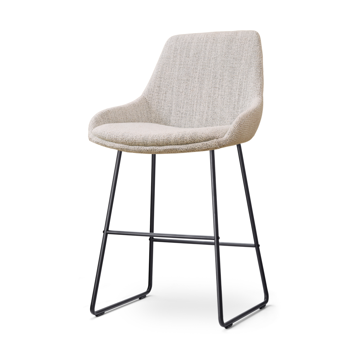 Nolon Nino-Isa Barkruk Beige Gemêleerd - Stof - Zwart Onderstel - 65 cm