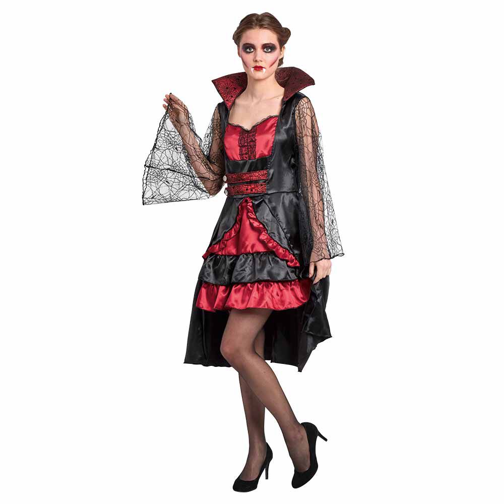 Déguisement femme vampire Halloween rouge noir taille L