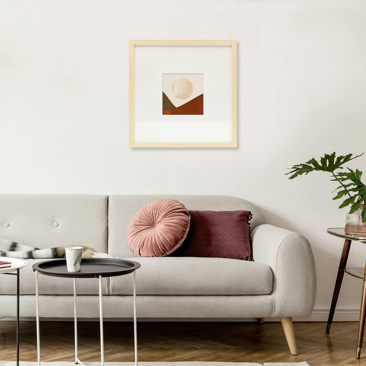 WILD - Cadre photo beige brut 30x30 cm avec passe-partout résine recyclée