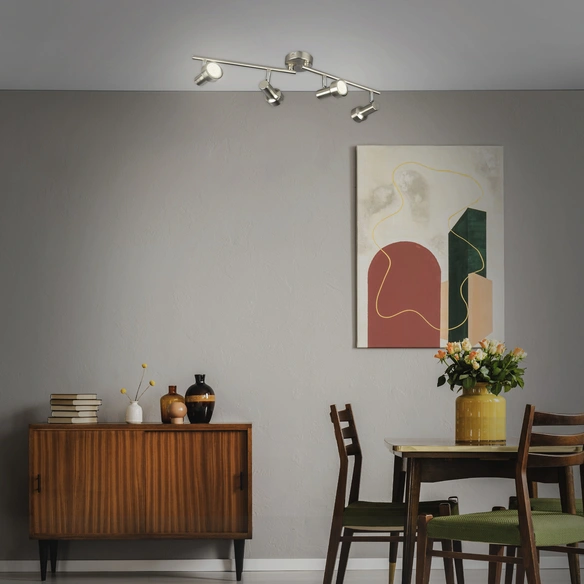 LED-Spotbalken »Sub«, Länge: 60,4 cm, Höhe: 12,2 cm, nickelfarben matt