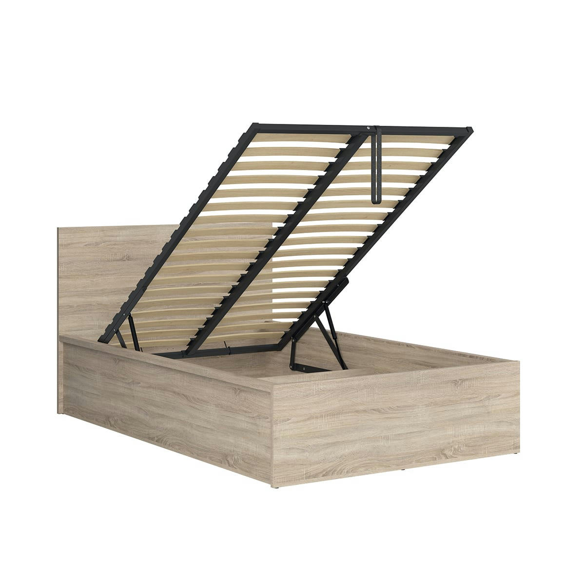 - Lit coffre 120x200 sommier inclus naturel clair
