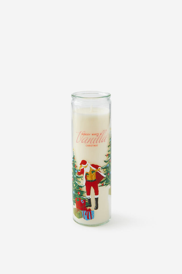 Christmas Glass Pillar Candle