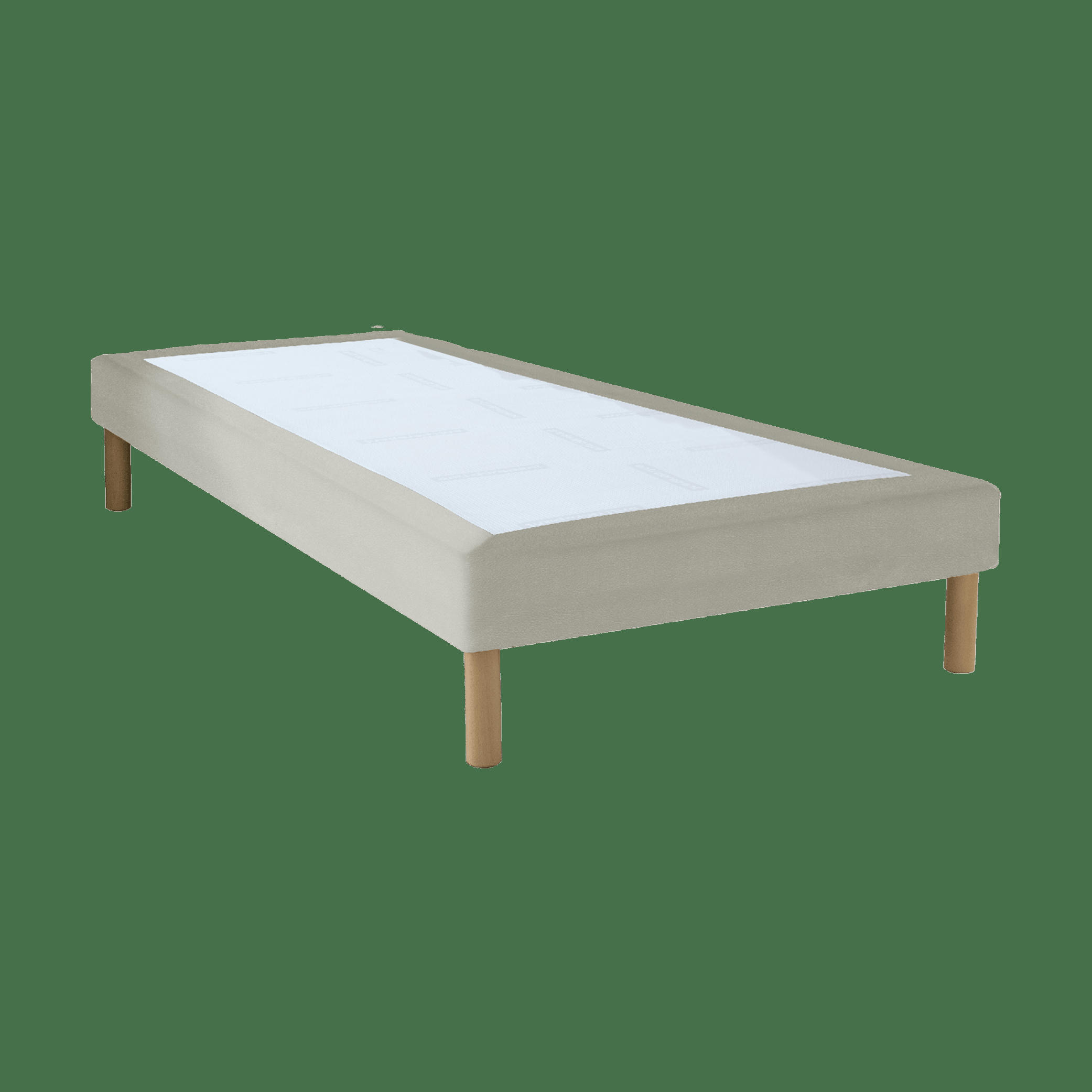 LUXE SIMILICUIR - Sommier similicuir blanc 90x200 cm