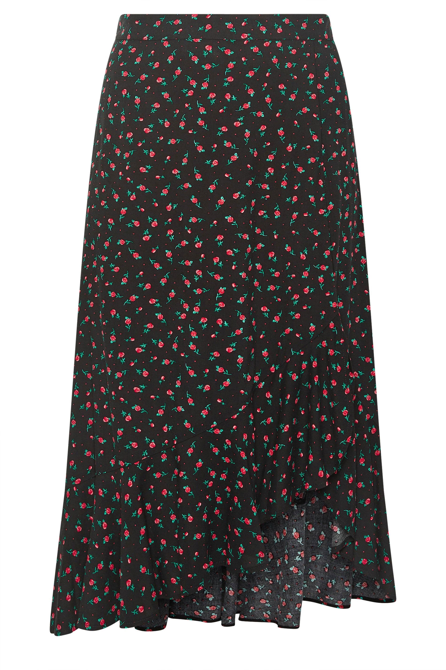 Yours Ditsy Floral Ruffle Maxi Skirt