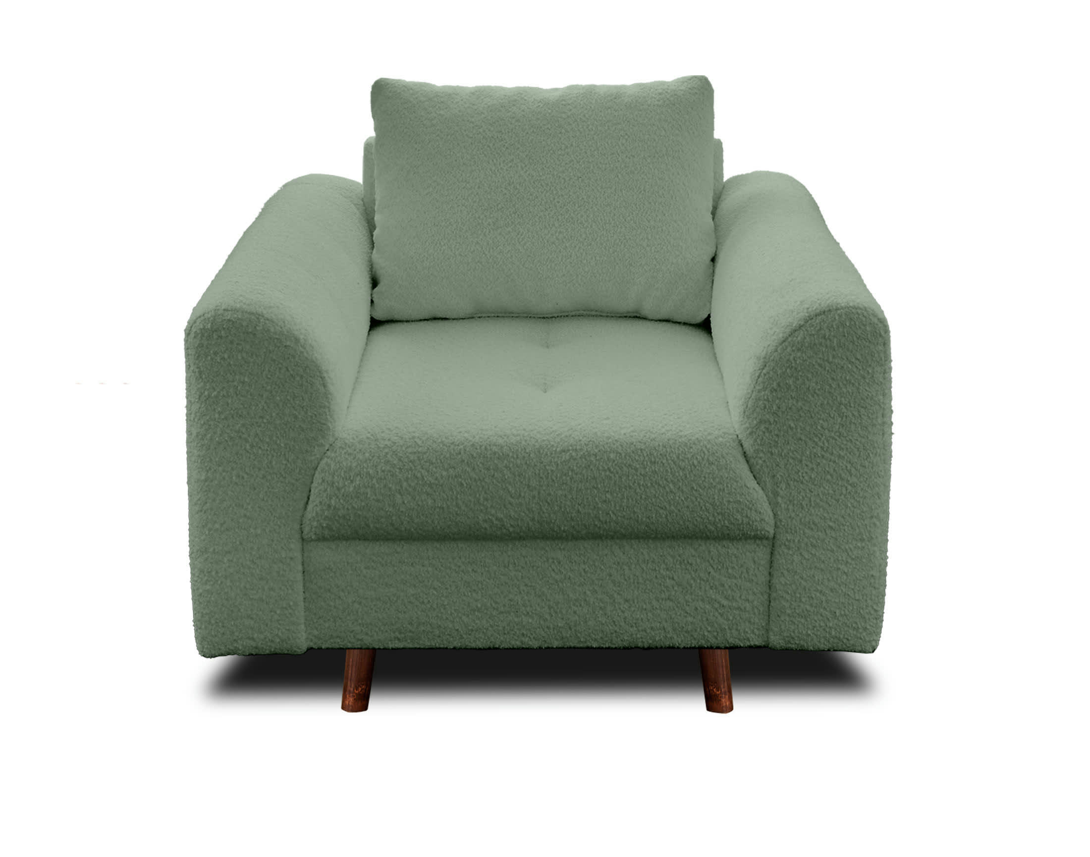 RUNE - Fauteuil en tissu bouclette vert sauge