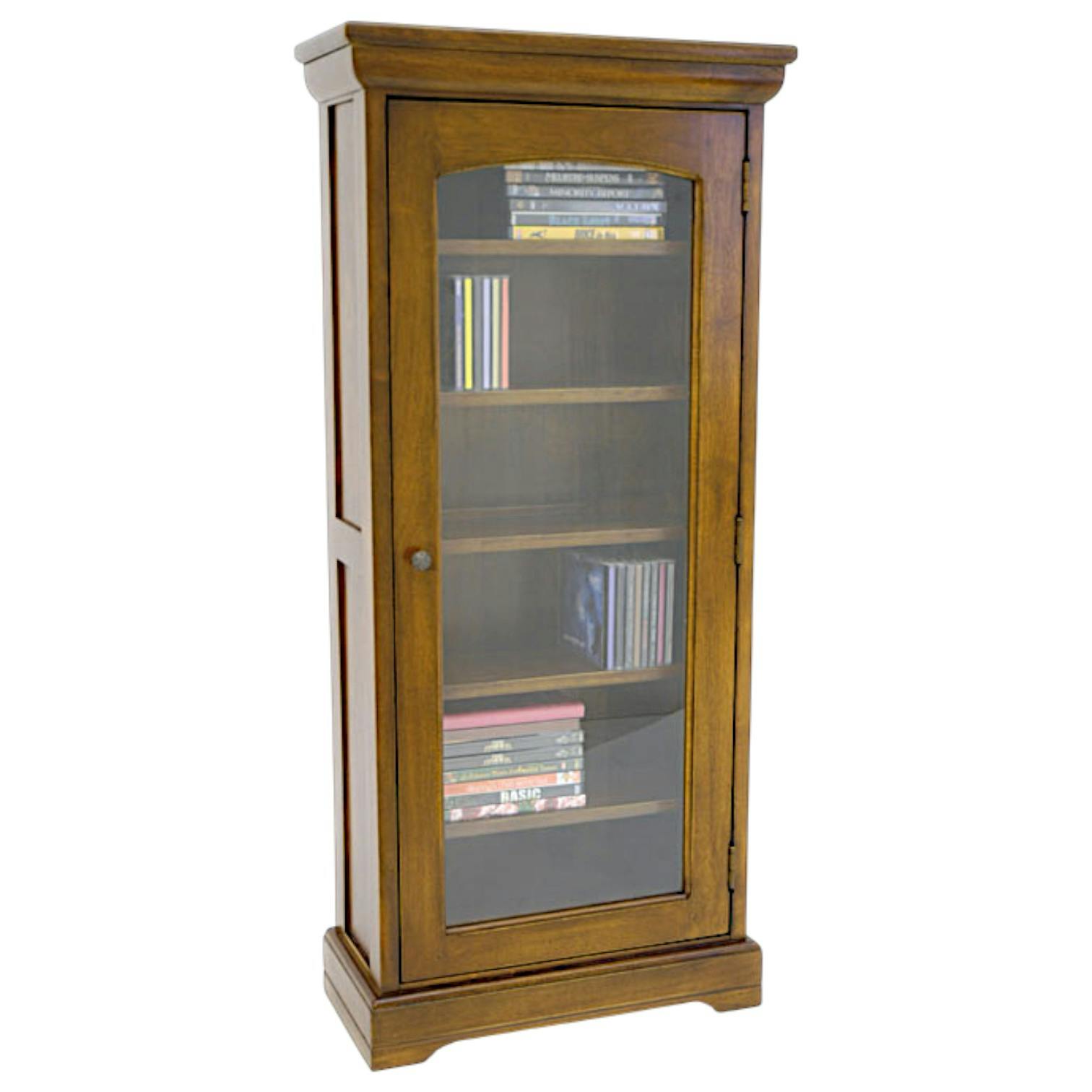 Bibliothèque vitrée Hévéa 1 porte, 6 étages 50x23x110,7cm TRADITION