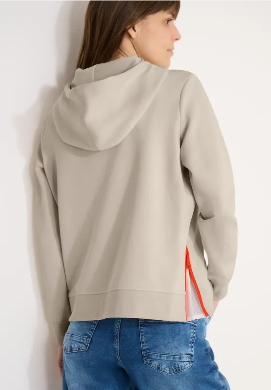 Hoodie mit Zipper-Details