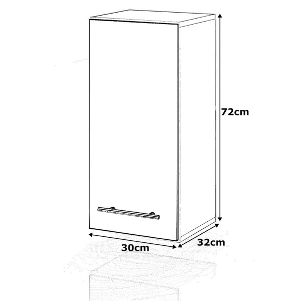 Szafka kuchenna wisząca z uchwytami 30cm spremium dąb sonoma