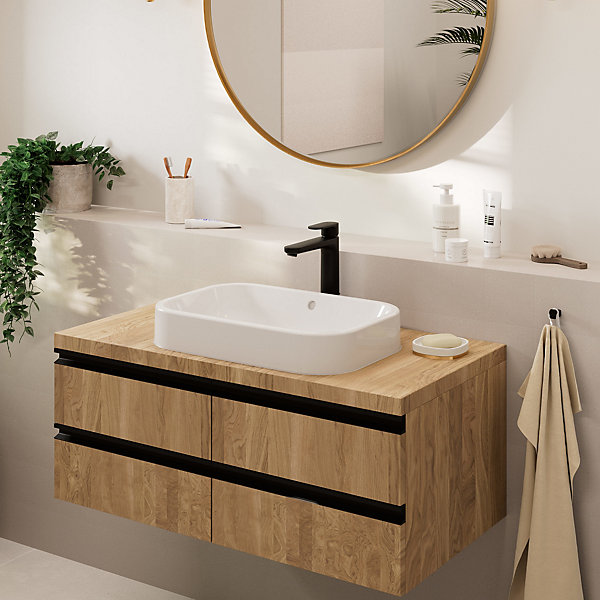 Mitigeur de lavabo haut noir mat Hansgrohe Vernis Blend 190
