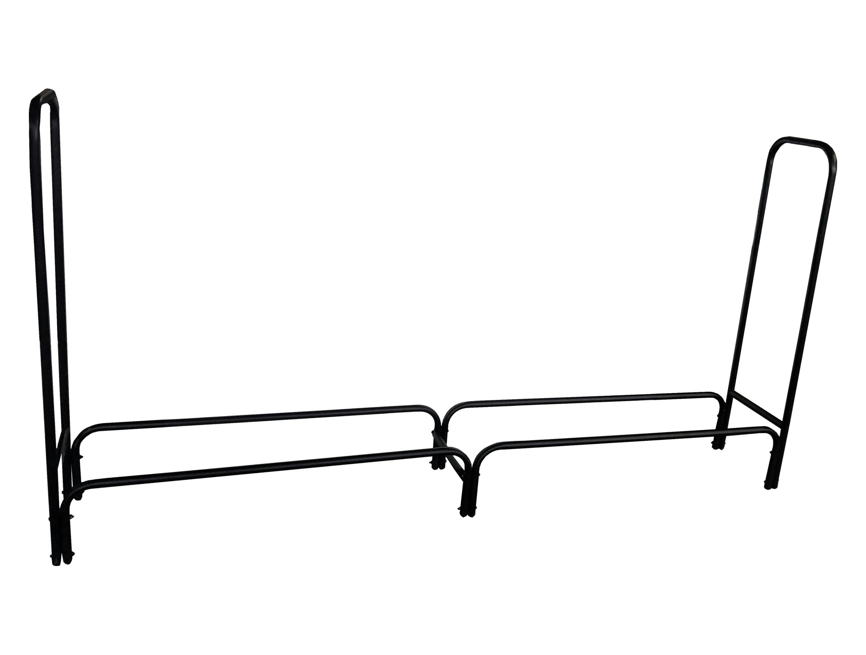 - Porte bûches en acier noir avec gaine de protection