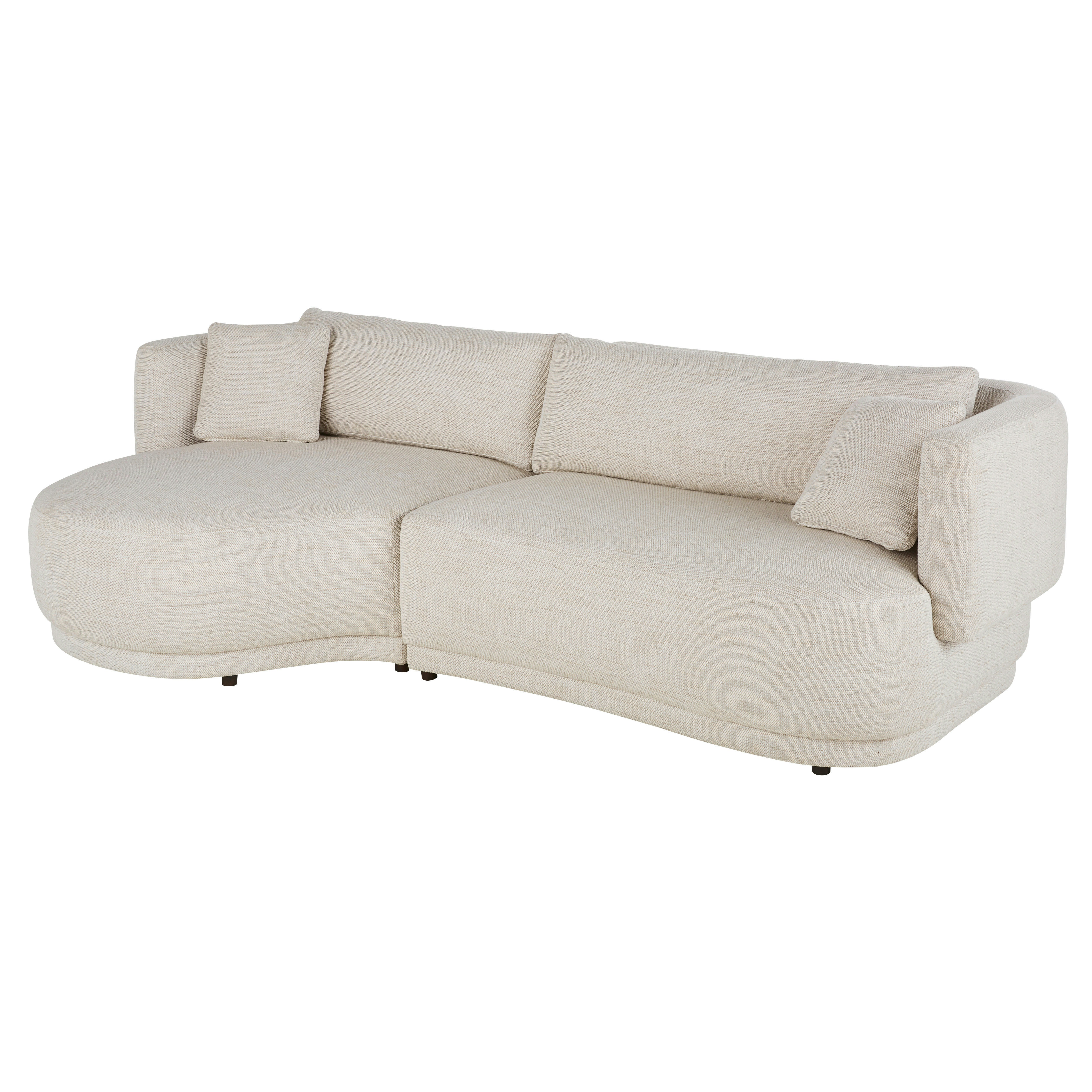 Modjo - Canapé d'angle droit 3/4 beige sable