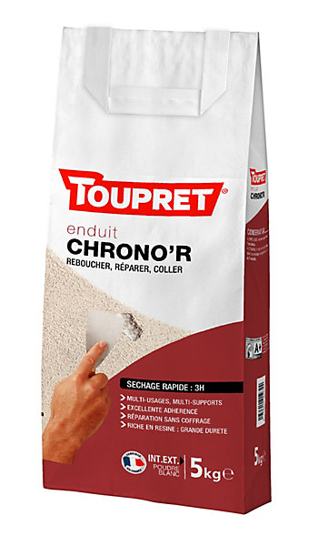 Enduit de rebouchage en poudre a séchage rapide sac de 5 kg Toupret