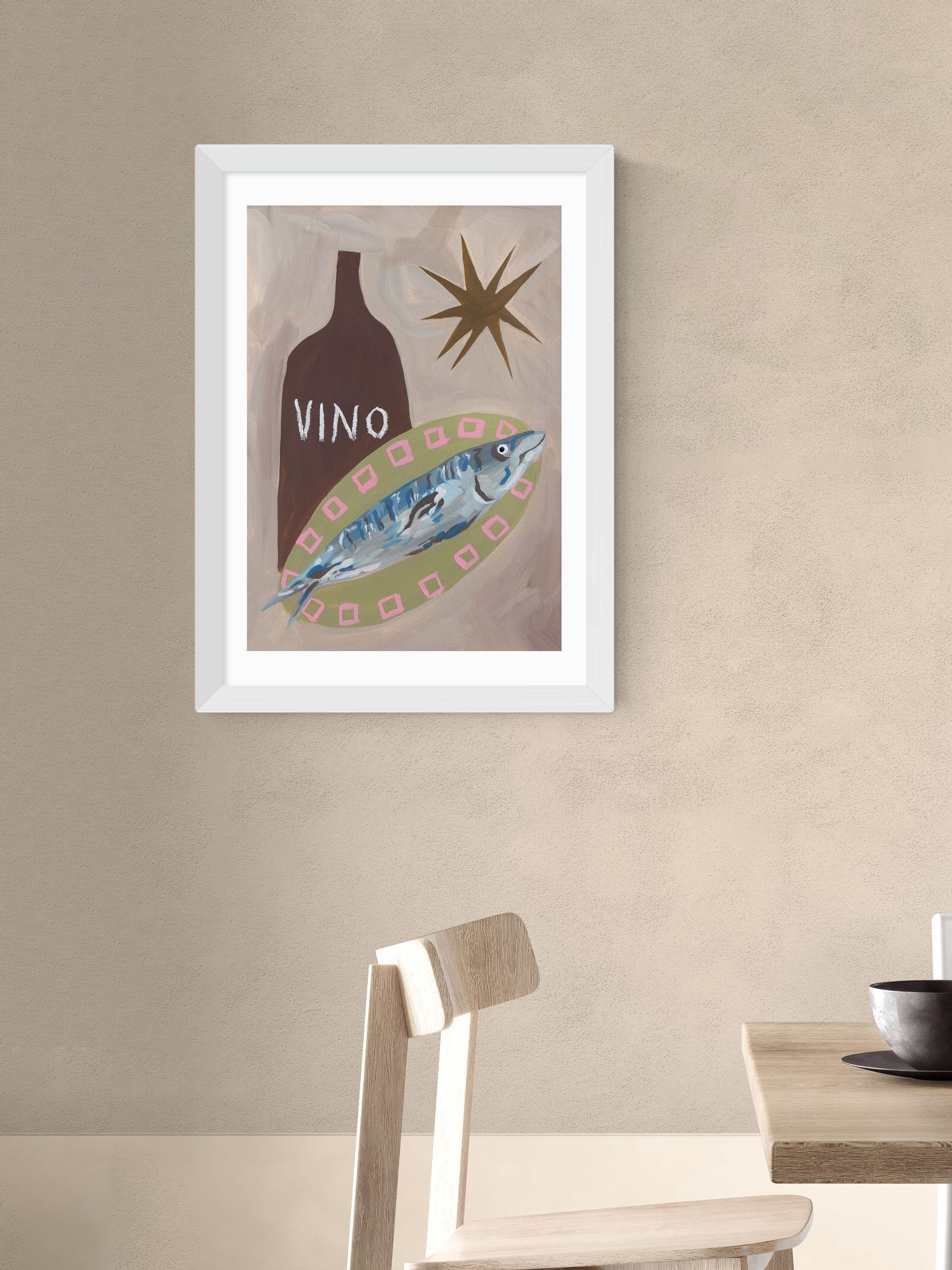 East End Prints White Fish Supper Wall Art Print by Jazmine Joye