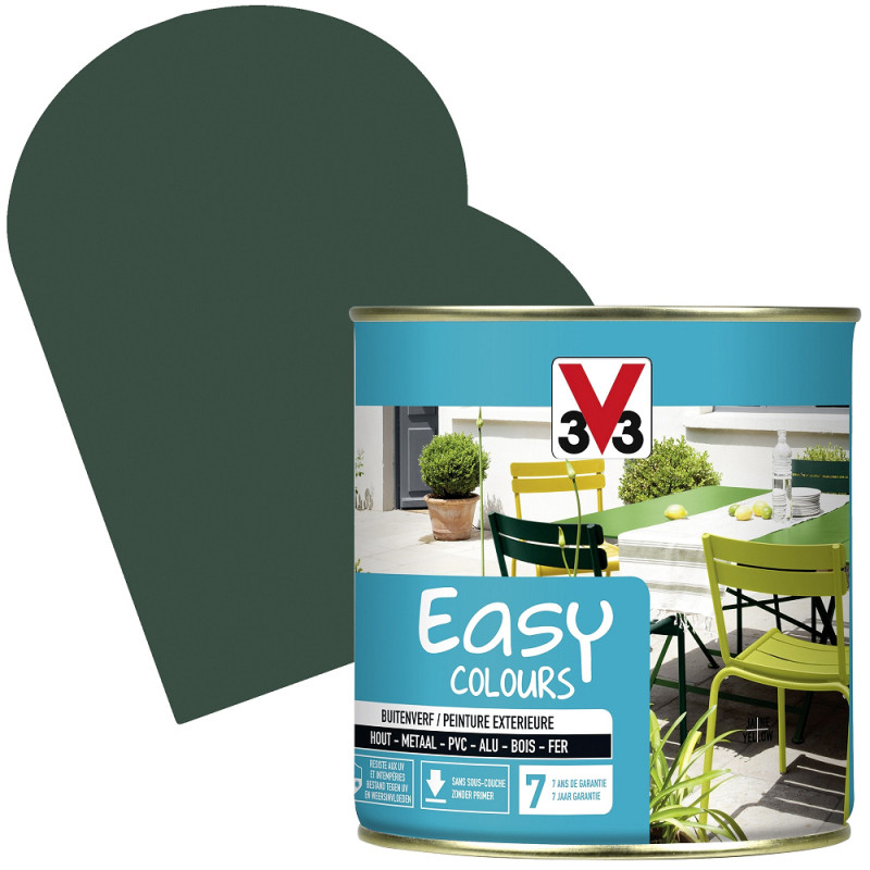 Peinture extérieure Easy Colours vert basque satiné 0,5 L V33