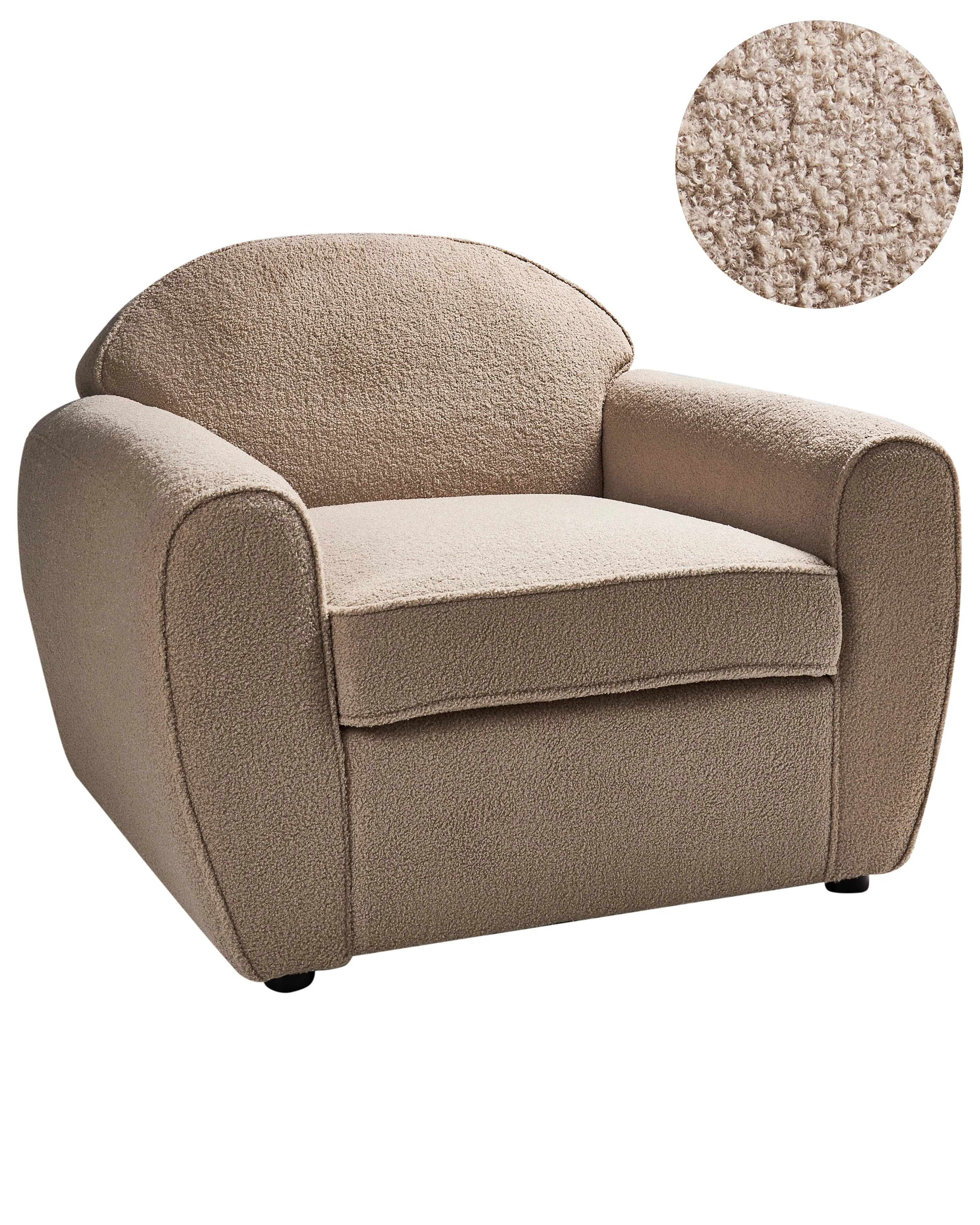 Armchair ELLEDE Boucle Light Brown