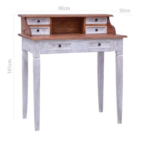 NNEVL Writing Desk with Drawers 90x50x101 cm Solid Reclaimed Wood