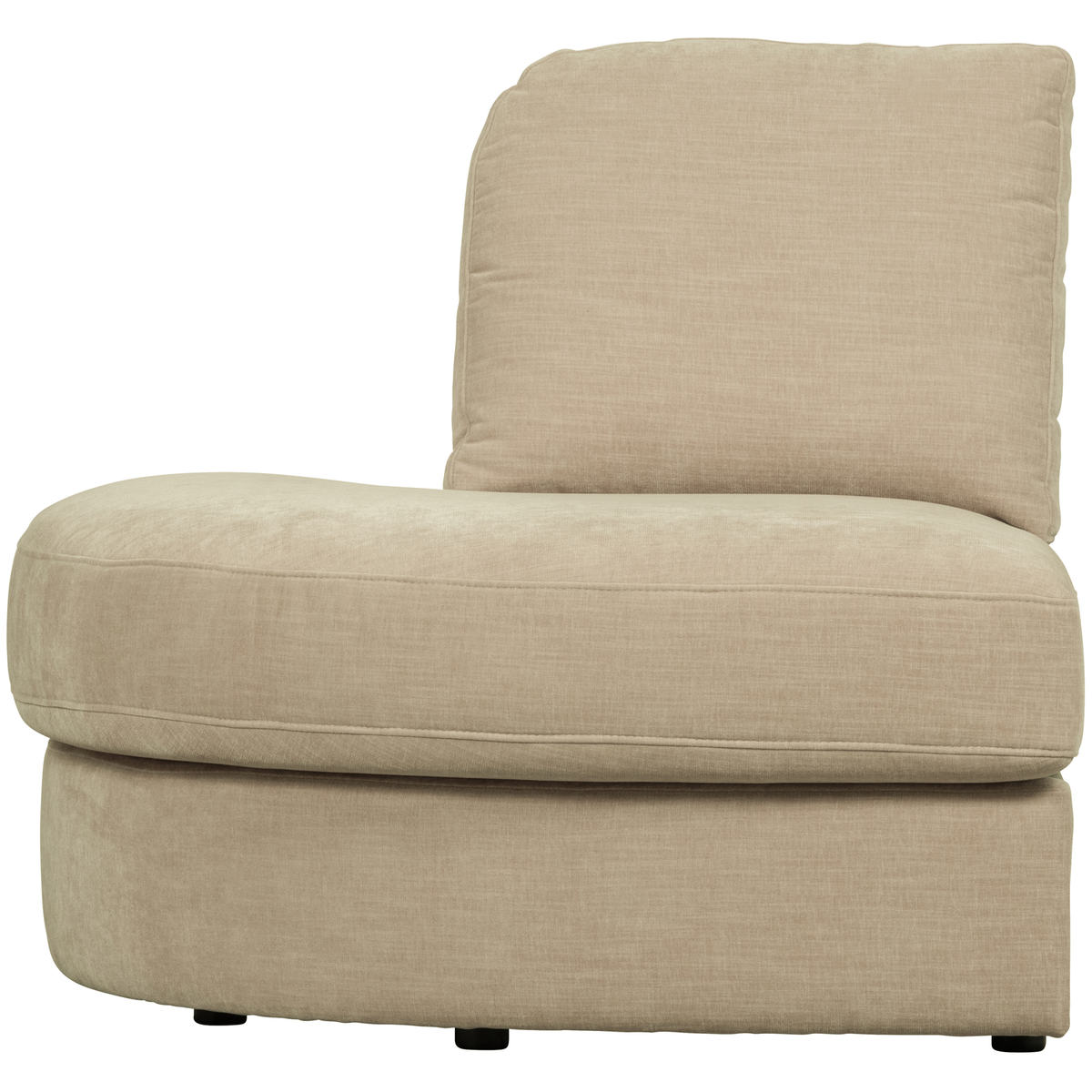 vtwonen 1-zits bank element ronde hoek links Family - Polyester - Zand - 85x93x98