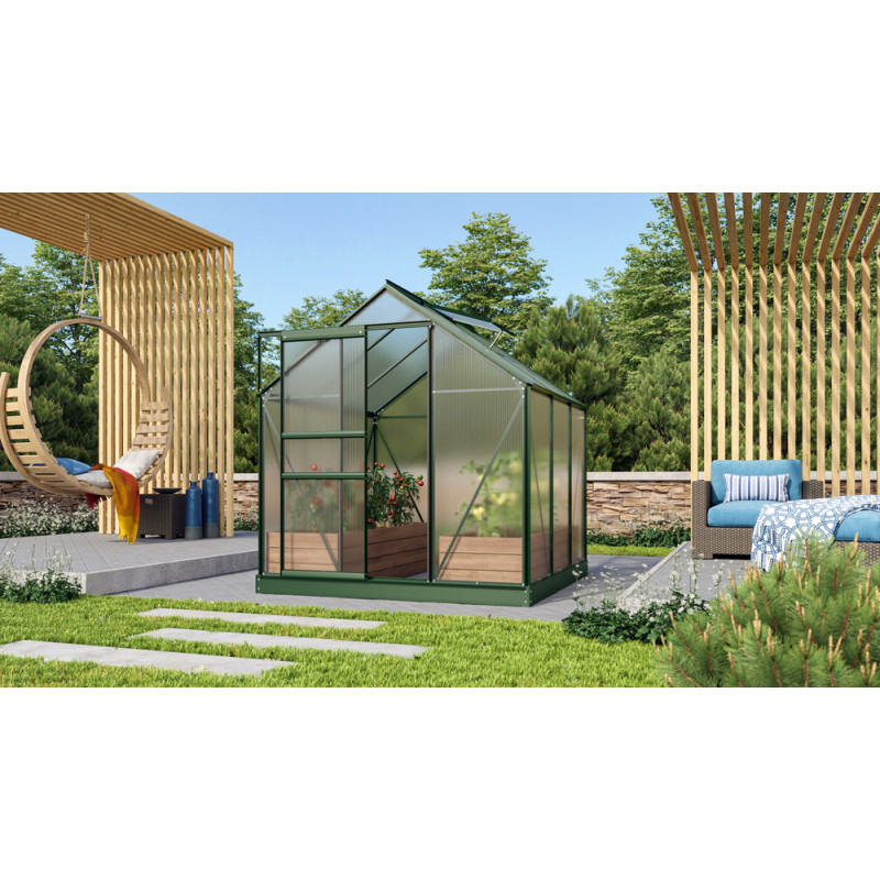 Serre en polycarbonate Venus verte 3,8 m² VITAVIA