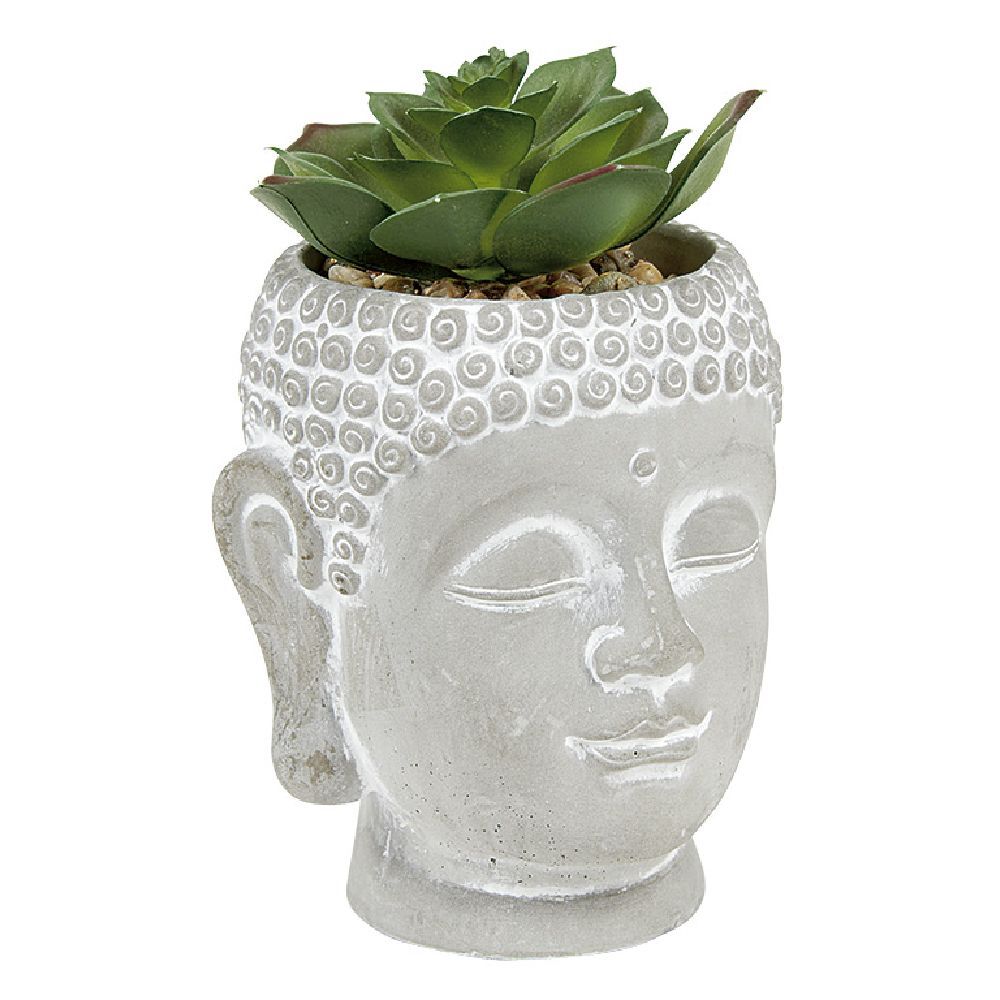 Plante artificielle tête de bouddha ciment