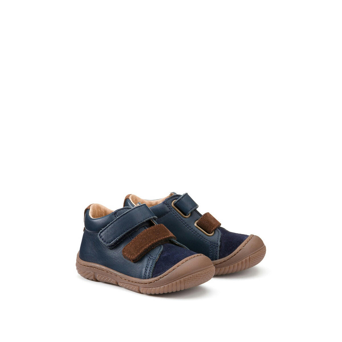 Chaussures souples en cuir à scratchs premiers pas