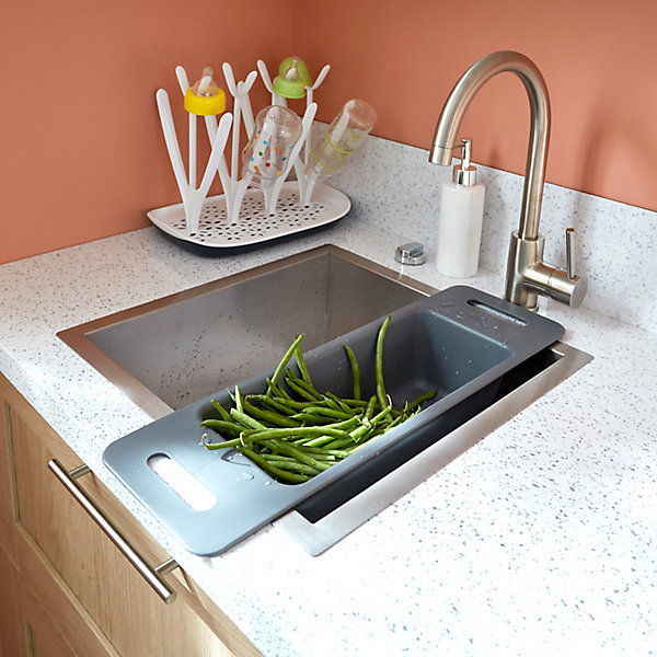 Mitigeur de cuisine nickel brossé, GoodHome Katiki
