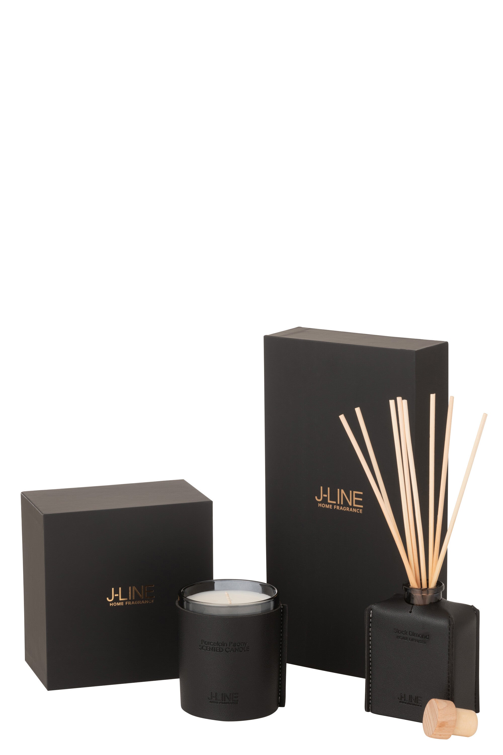 J-Line geurstokjes - Black Diamond - leder - zwart - 100ml