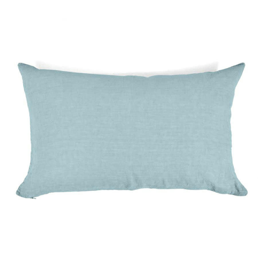 BASES DE LA LITERIE - Taie d'oreiller en lin pur lavé Turquoise 50x70