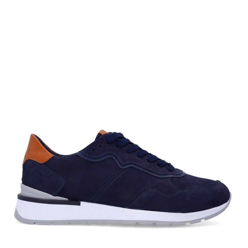 No Stress Donkerblauwe nubuck sneakers