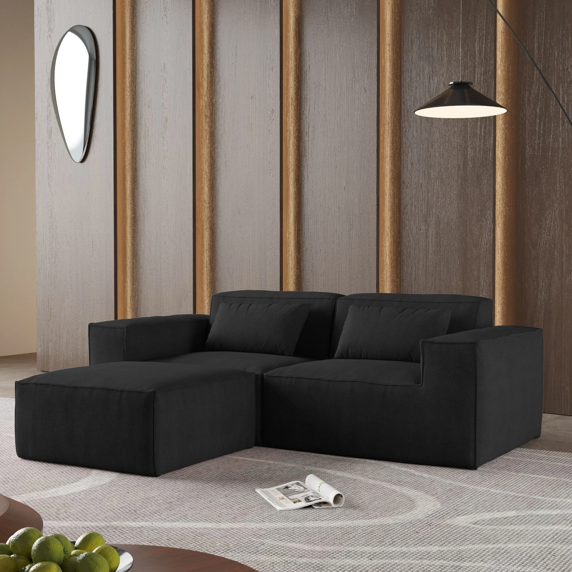 86.62 Modular Sectional Couch, Huge Plus Love Seat Sofa, Modern Comfy Corduroy Couches with Reversible Chaise Ottoman