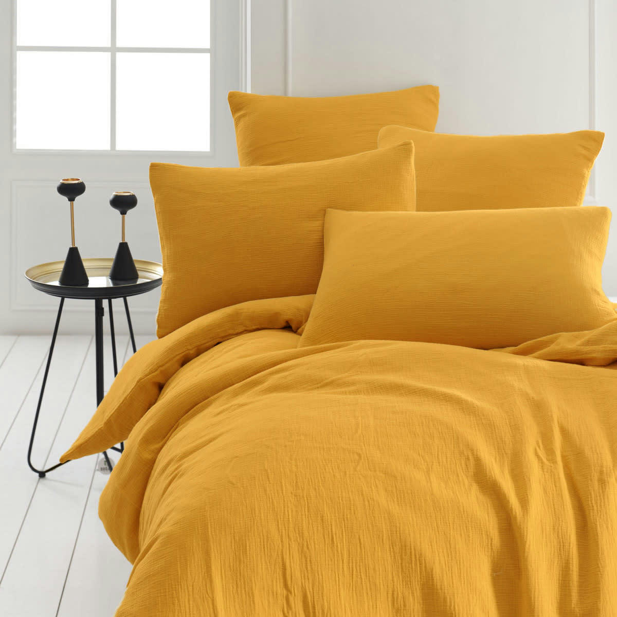 LOFT - Housse de couette en gaze de coton  miel 260x240 cm