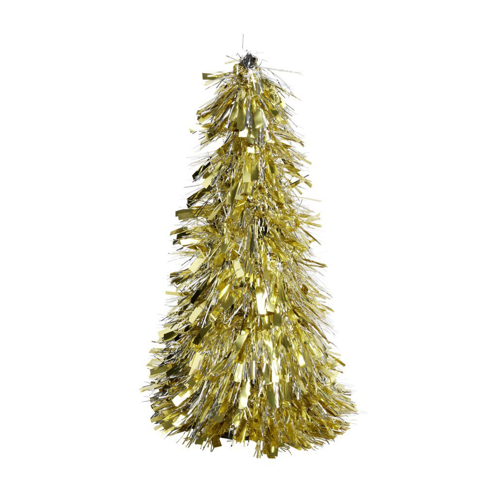 Sapin de No&euml;l mini à poser aspect guirlande scintillante Ø18xH33cm (4 modèles)