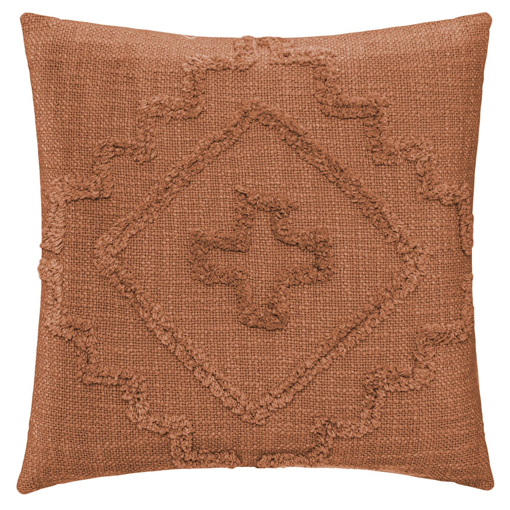 - Coussin esprit berbère coton terracotta 40x40 cm