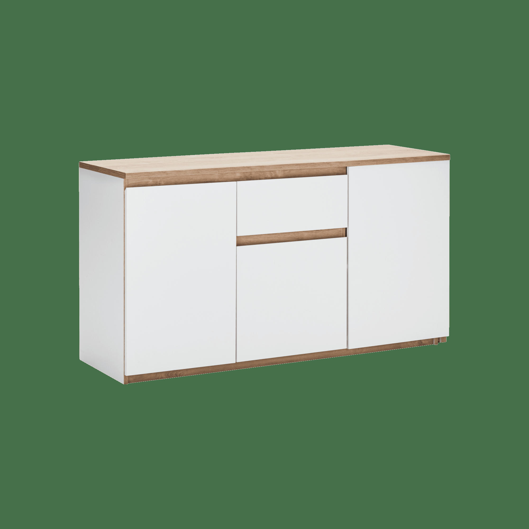 GIBRIL - Bureau pivotant blanc et effet bois clair