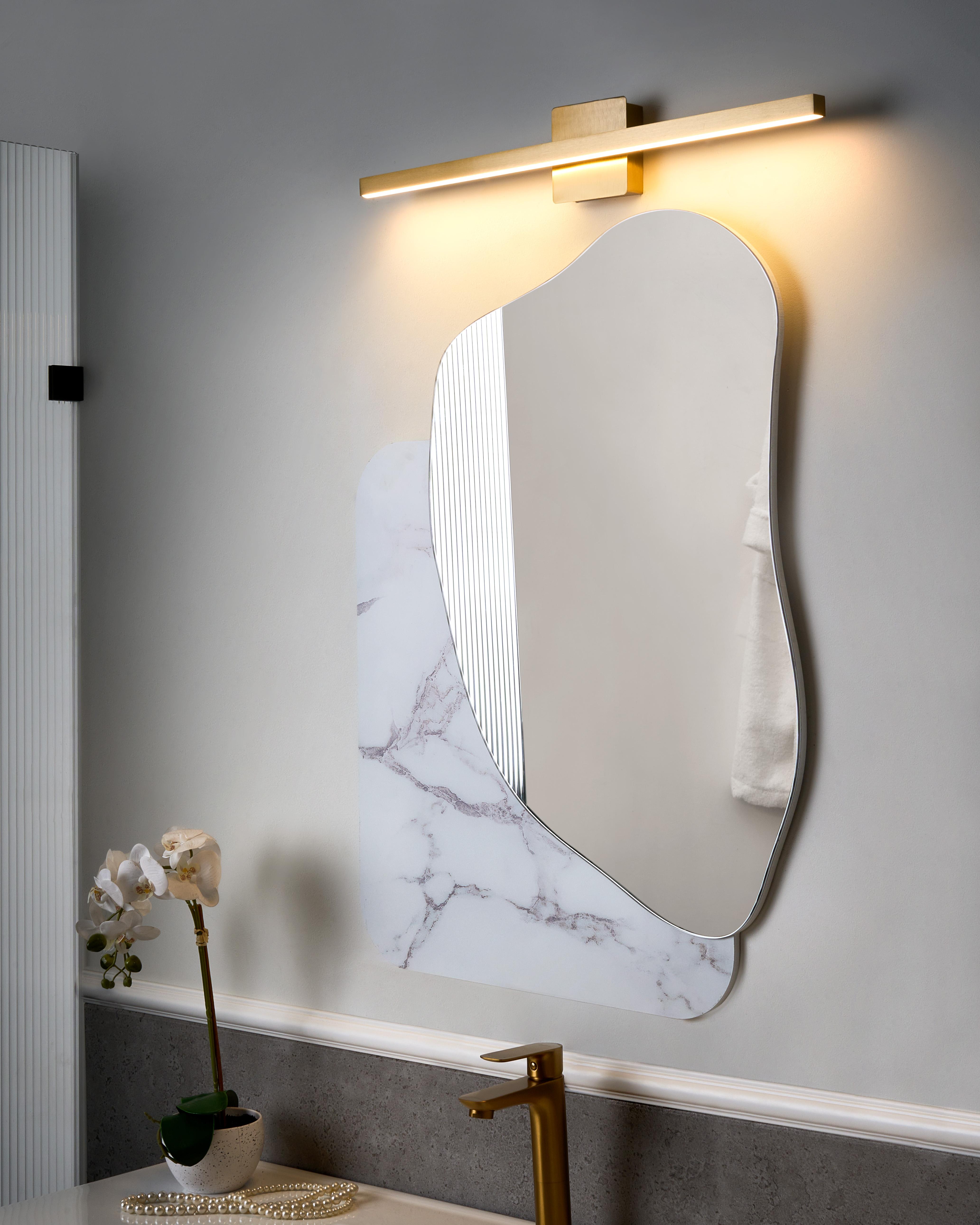 Picture and Mirror LED Light MARIZ Metal Gold