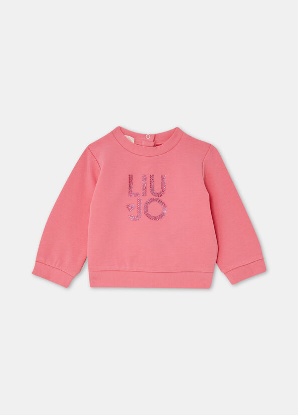 Felpa in cotone con logo