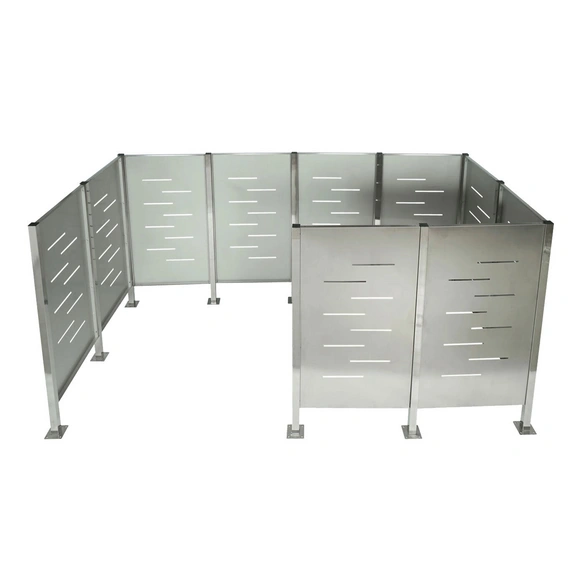 Mülltonnen-Zaun BxHxT: 326 x 151 x 166 cm, Metall