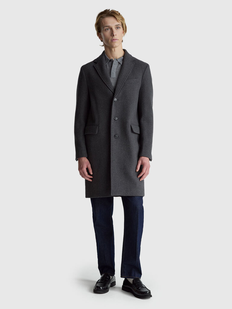 Lined coat in wool blend